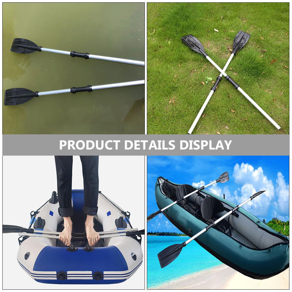 2pcs Portable Telescopic Aluminum Alloy Kayak Paddle J857