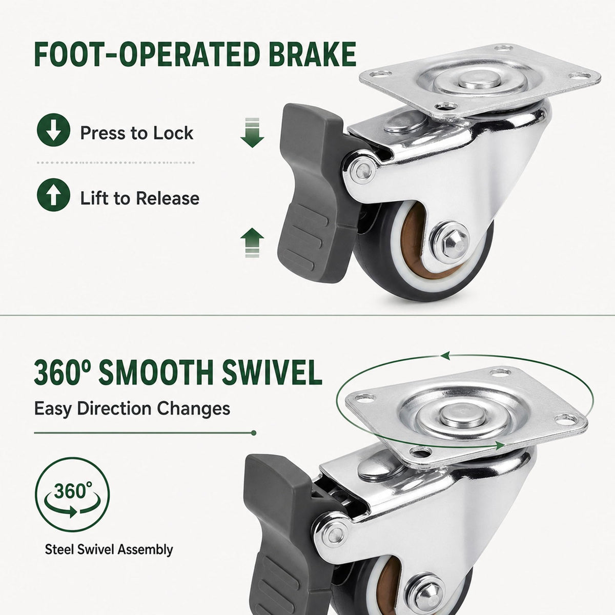 1 Inch Caster Wheels Set of 4 V471755