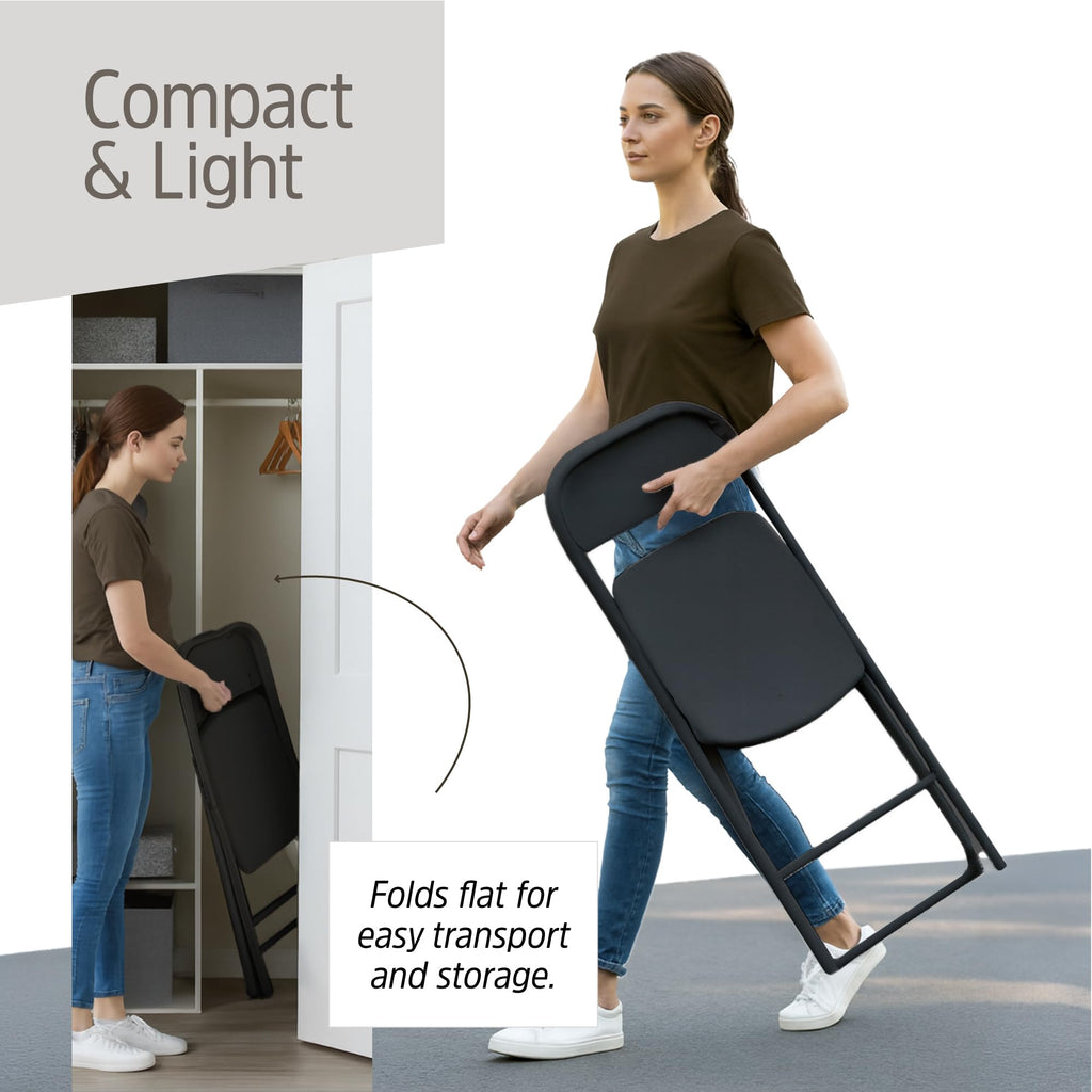 10 Pack Black Plastic Folding Chairs M683891