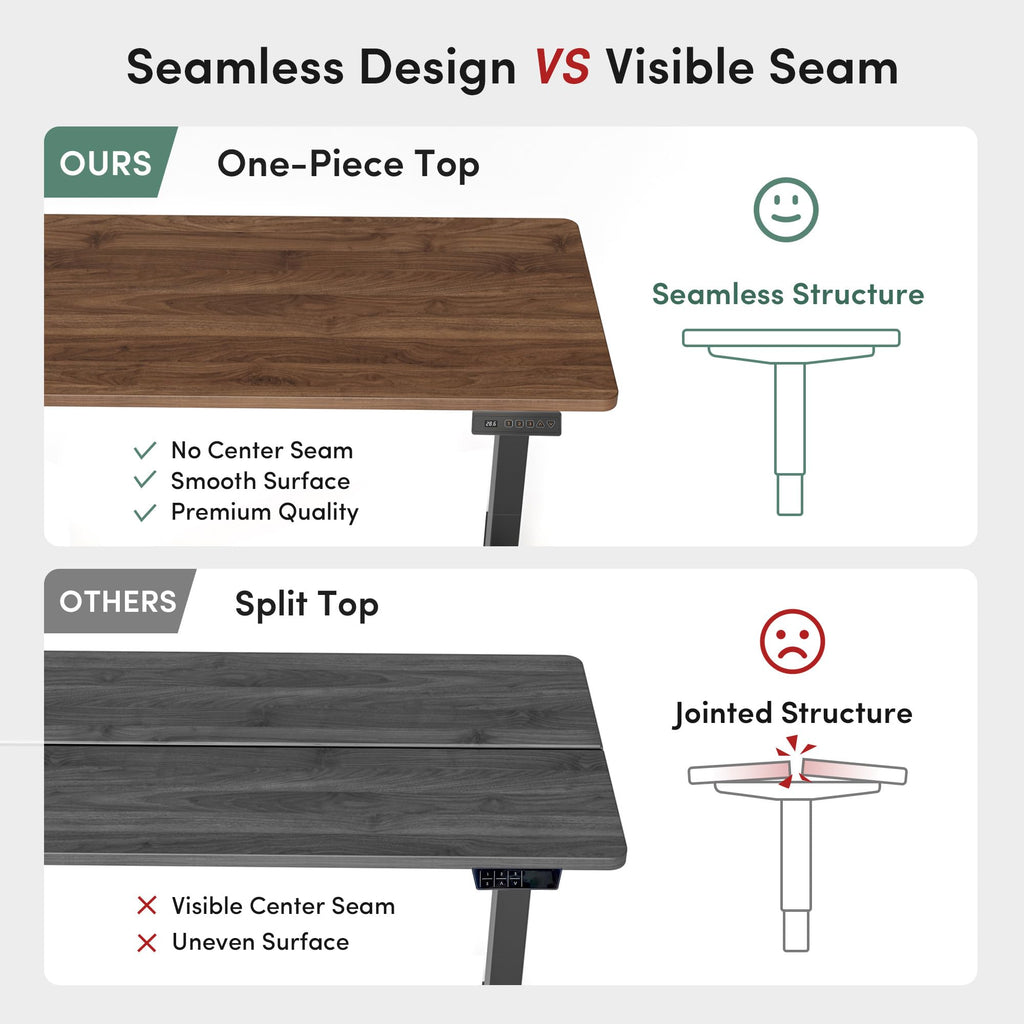 48 x 24 Black Walnut Adjustable Standing Desk H4820