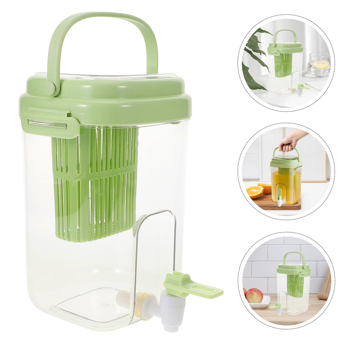 Green 2L Drink Dispenser with Faucet V1331