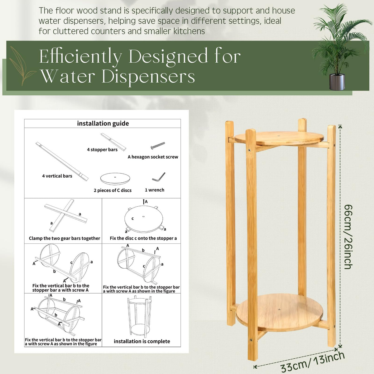 2 Tier Water Dispenser Floor Stand for 5 Gallon Jugs H41267