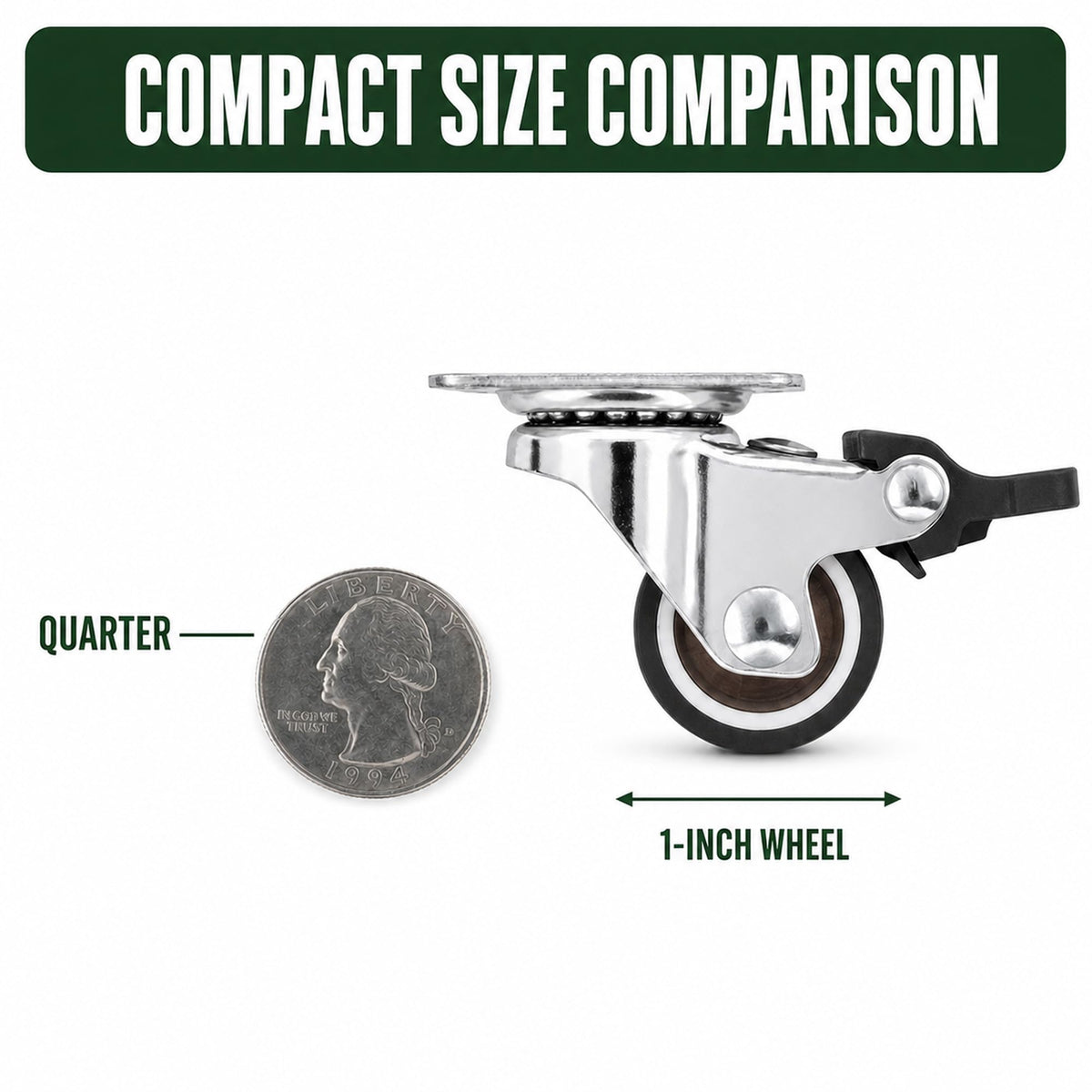 1 Inch Caster Wheels Set of 4 V471755