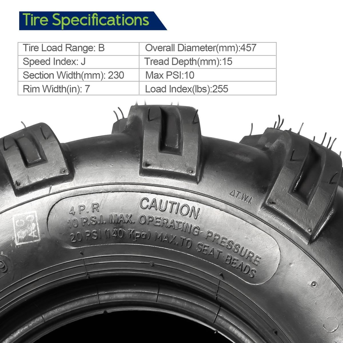2PCS Sport ATV Tires 18x9.5-8 4PR Off-Road Mud Sand Tires S766905
