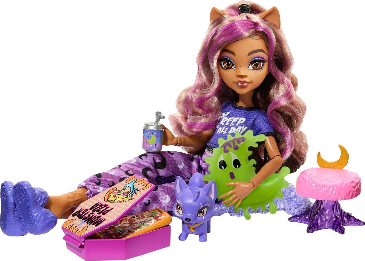 Doll with Pet Dog, Sleepover Clothes & Accessories C9339