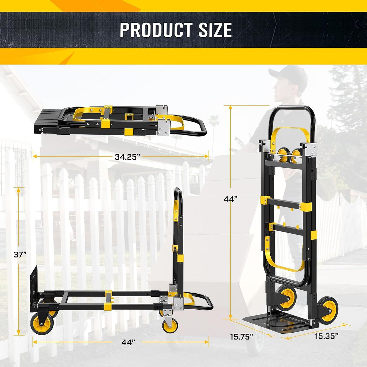 600lbs 3 in 1 Folding Hand Truck Dolly P6358