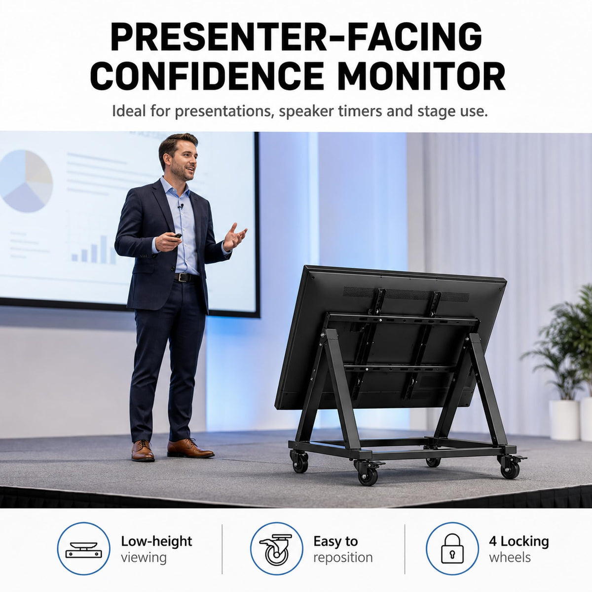 Mobile TV Stand with Wheels for 26-65 Inch TVs I3155