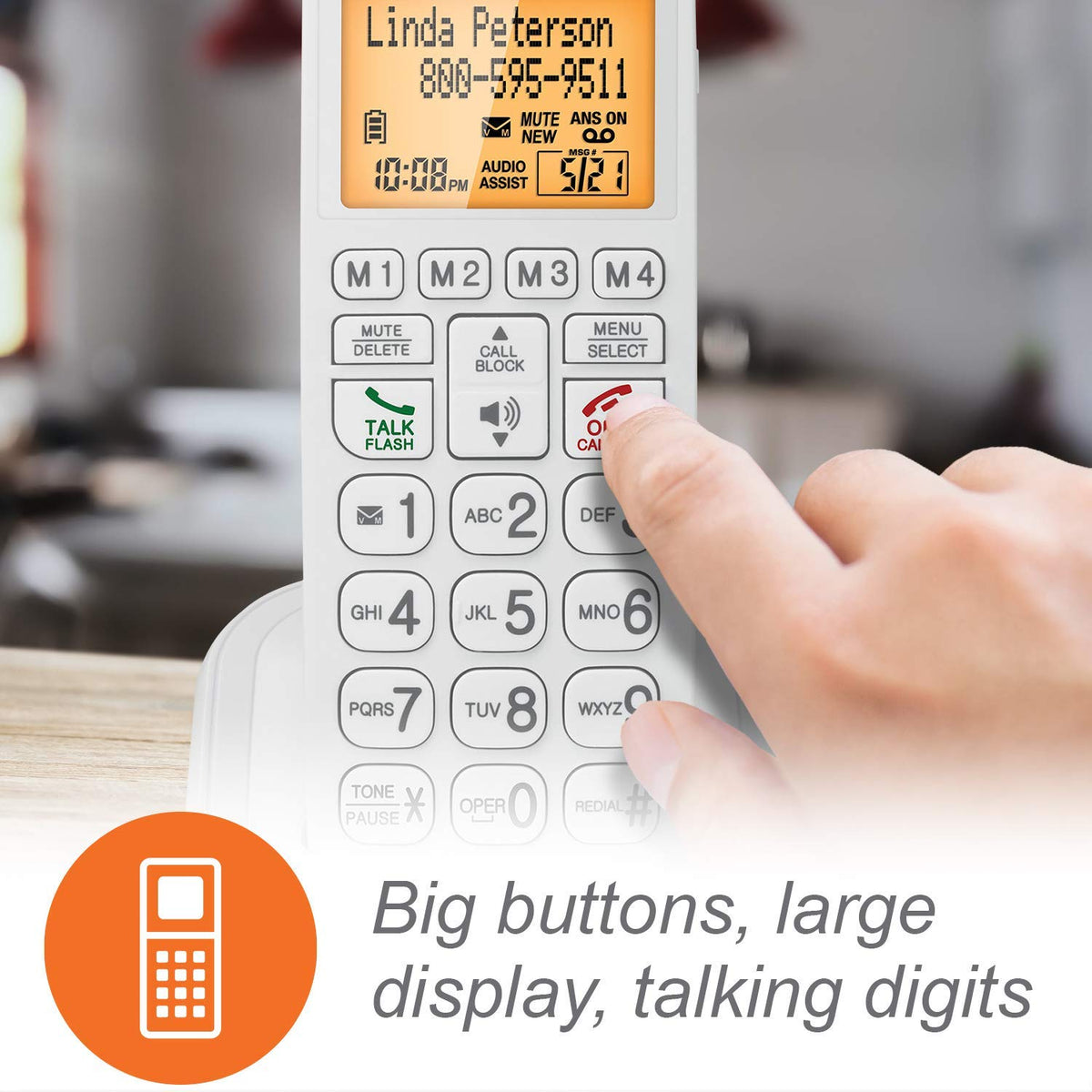 Corded/Cordless Phone System with Big Buttons and Large Display U174629