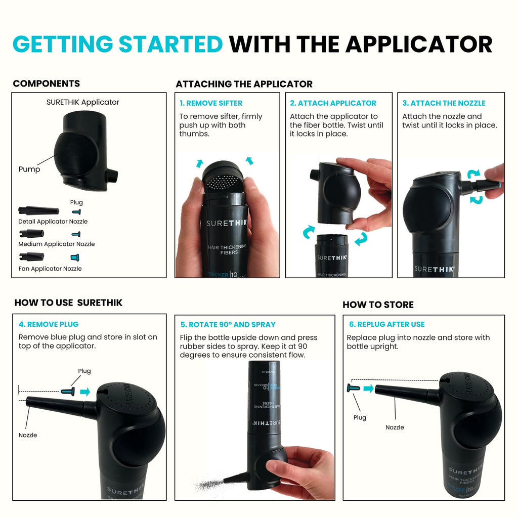 15g Hair Fiber 4 Piece Set with Application Tools C9594