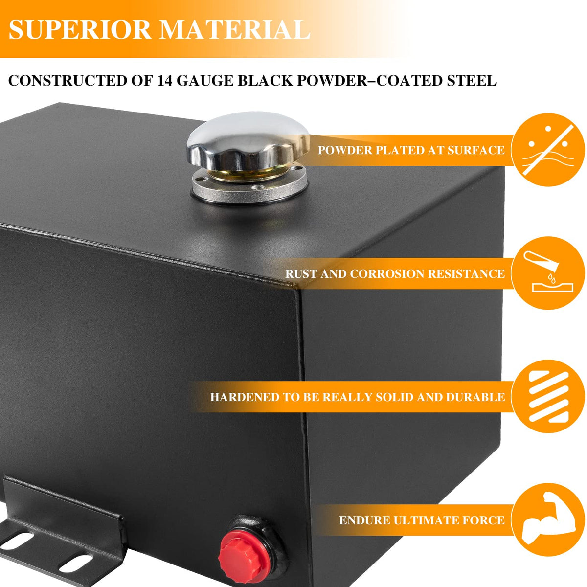 5 Gallon 14 Gauge Steel Hydraulic Fluid Reservoir Tank O393785