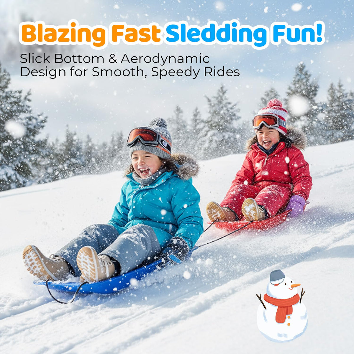35" Snow Sled with Rope and Handles Y462