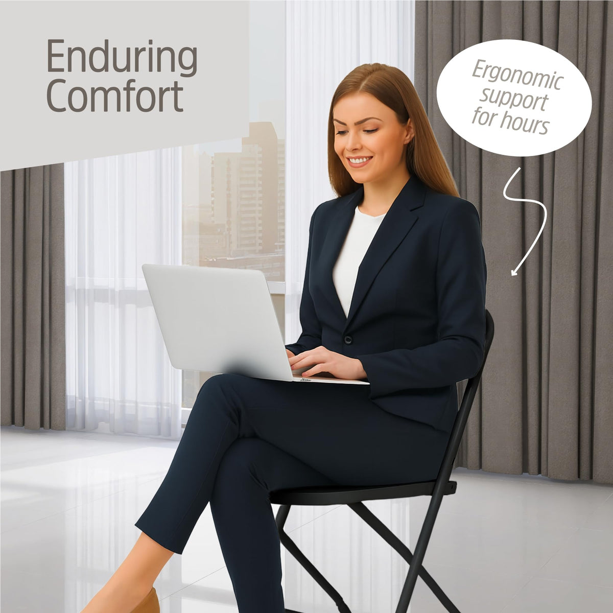 10 Pack Black Plastic Folding Chairs M683891