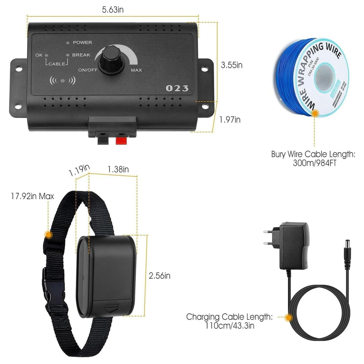 Electric In-ground Dog Fence with Waterproof Collar D158102