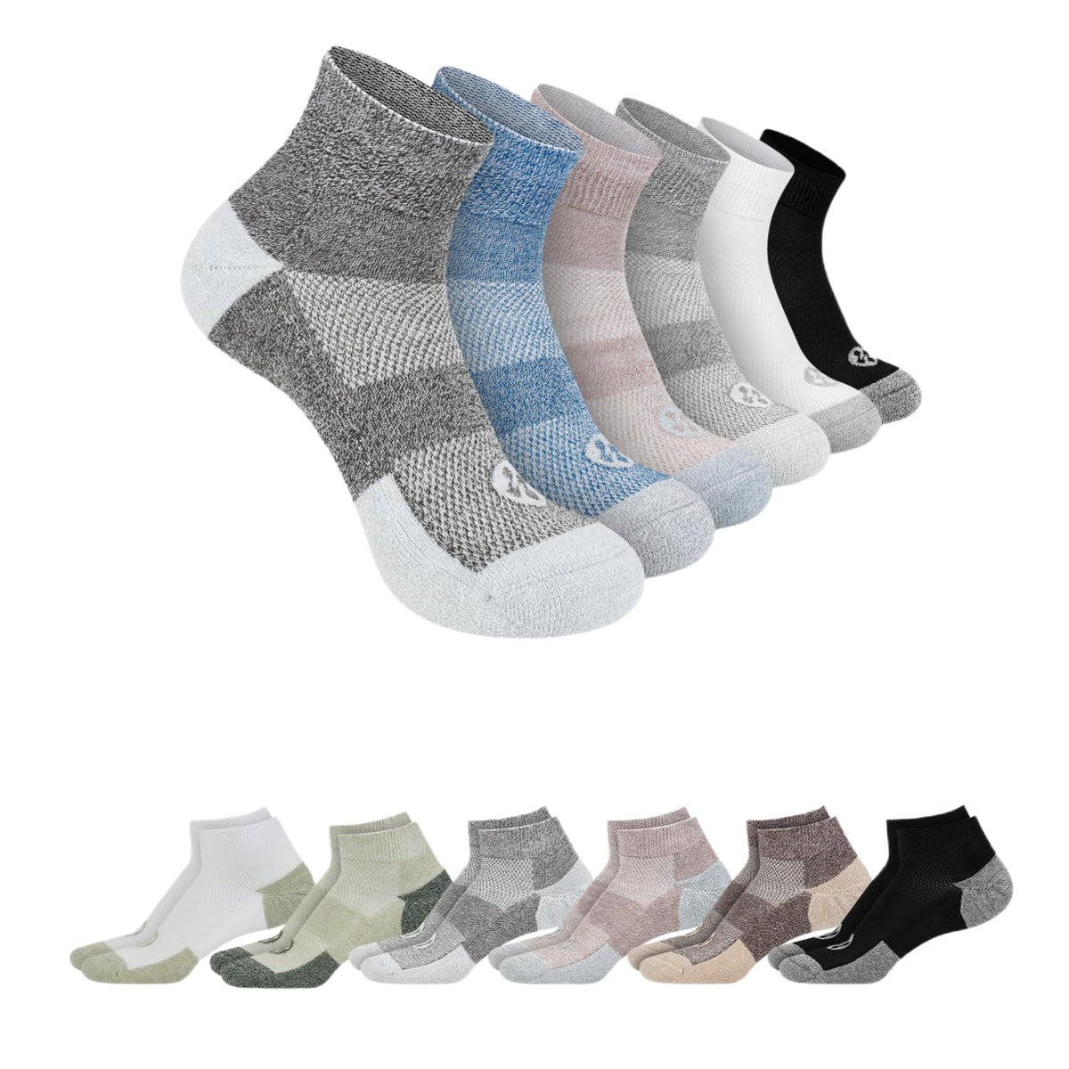 Diabetic Socks for Men, 12 Pairs Ankle & Low Cut Size 9-15 N960341