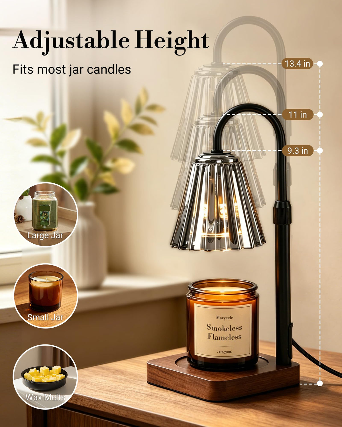Vintage Candle Warmer Lamp with Timer Dimmer O65428