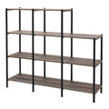 4-Tier Bookcase, 5 Shelves, Black Metal and Wood D843457