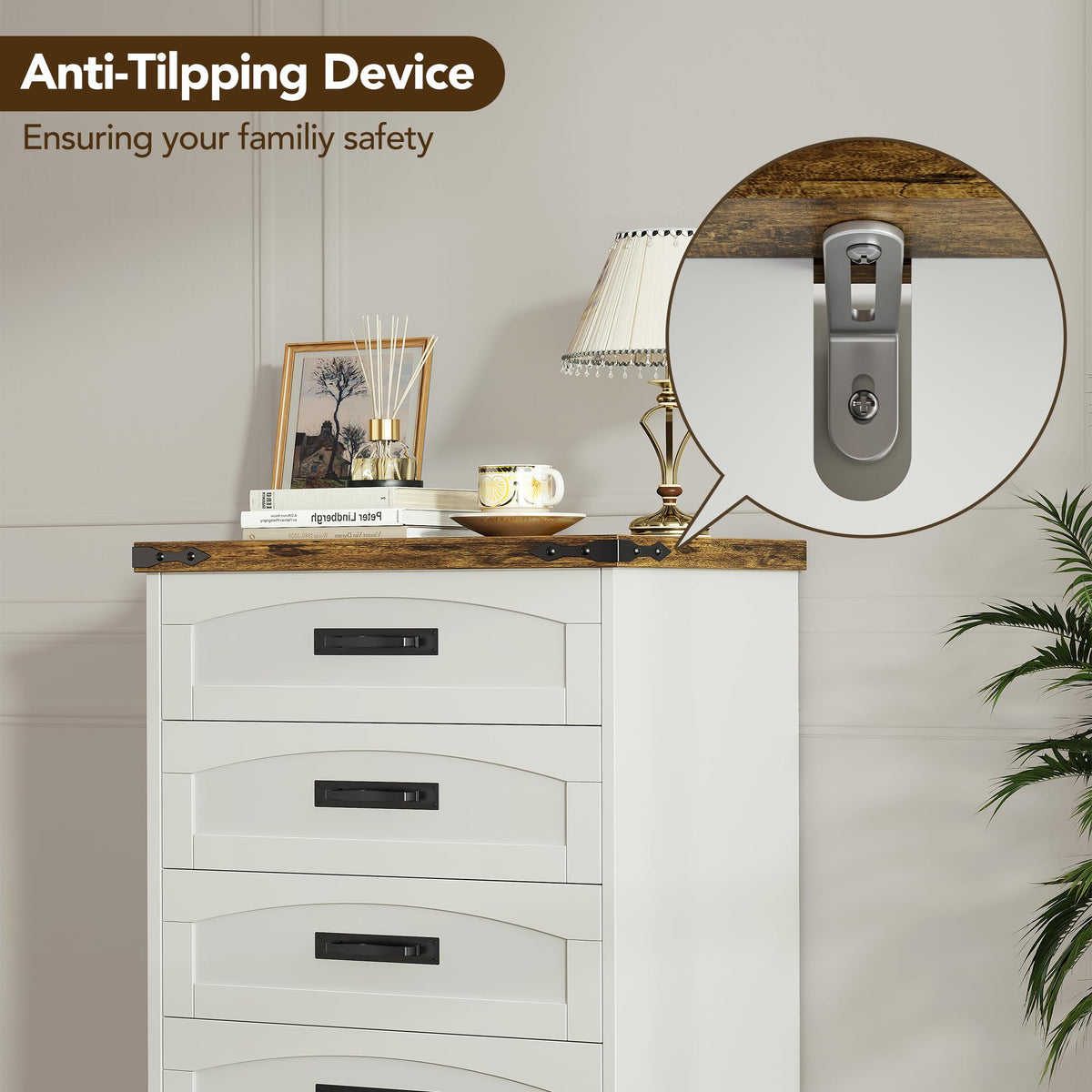 White 4 Drawer Dresser C370949