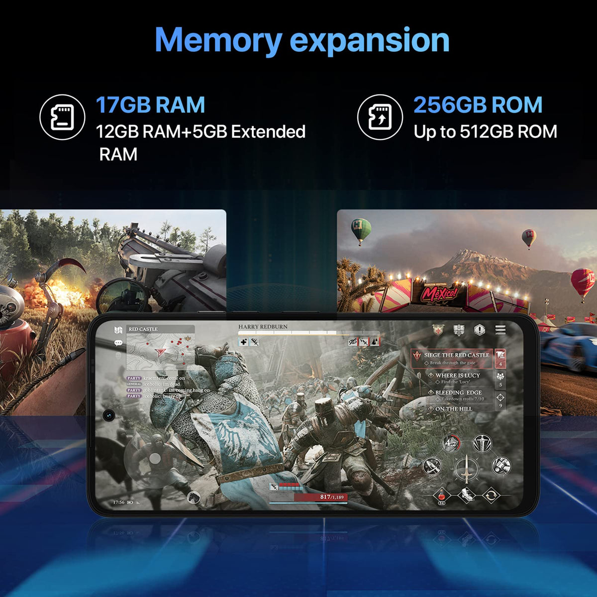 5G Smartphone 12GB RAM 256GB ROM 6.8" 90Hz Display 64MP Camera 5150mAh Battery E614881