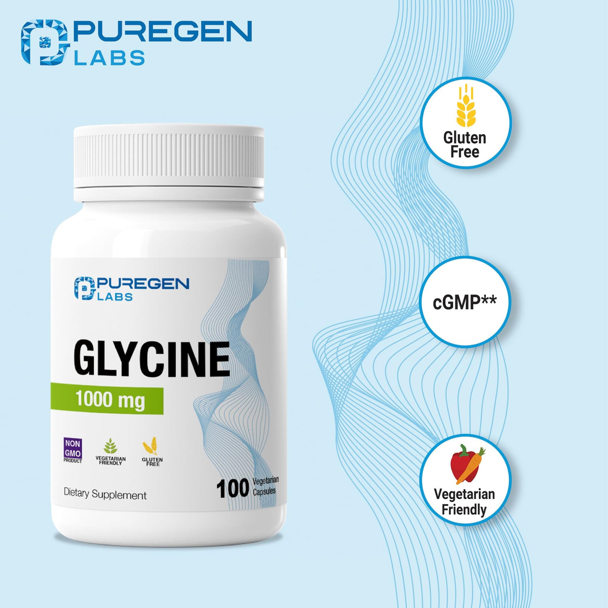 Glycine 1000mg 100 Vegetarian Capsules G11284