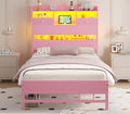 Twin Bed Frame with Storage Headboard E543