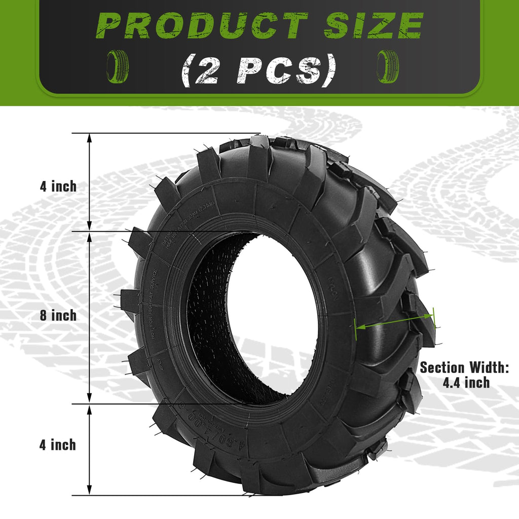 2 PCS 4.80/4.00-8 Tubeless Lawn Garden Tires S44437