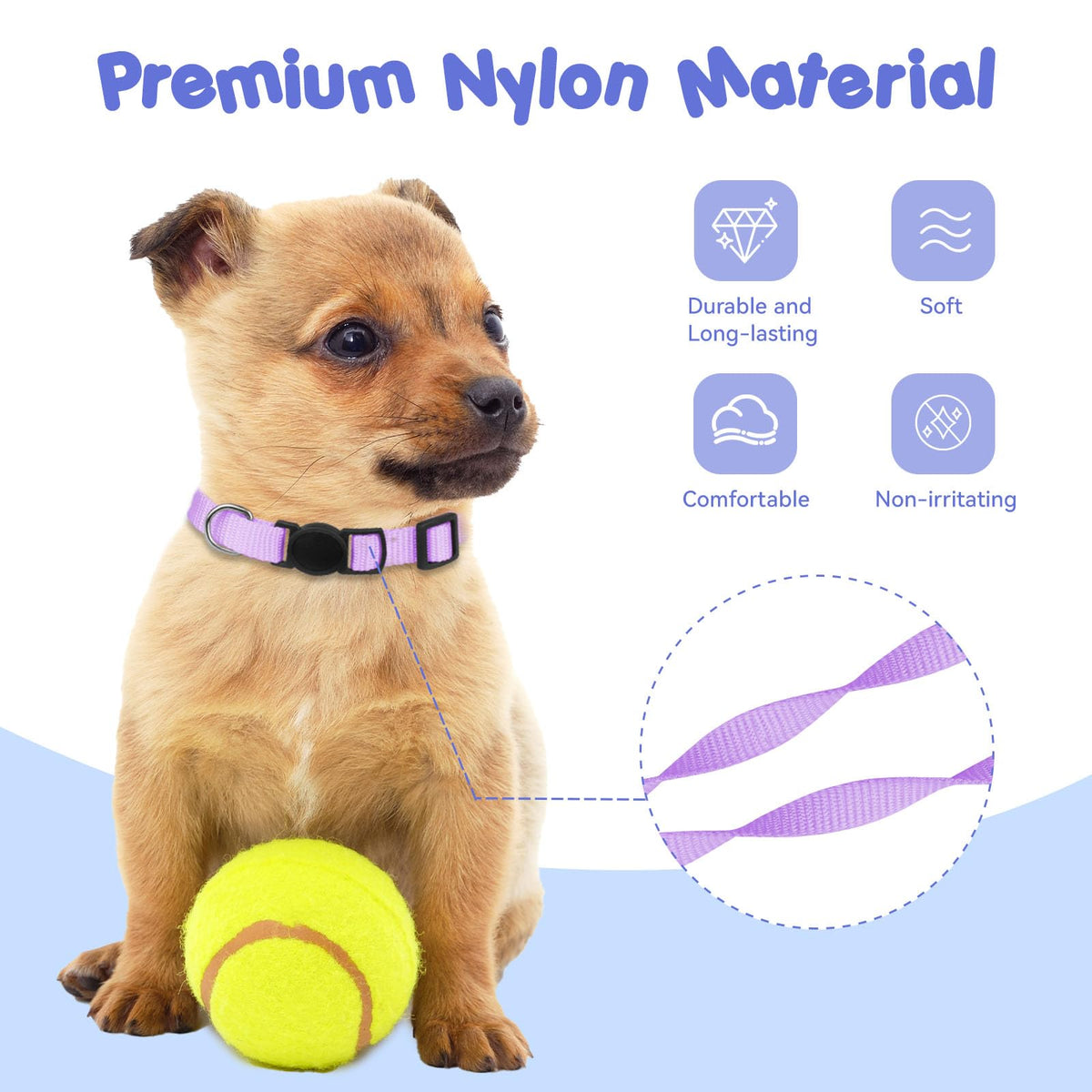 Soft Nylon Puppy Collars 12pcs H774