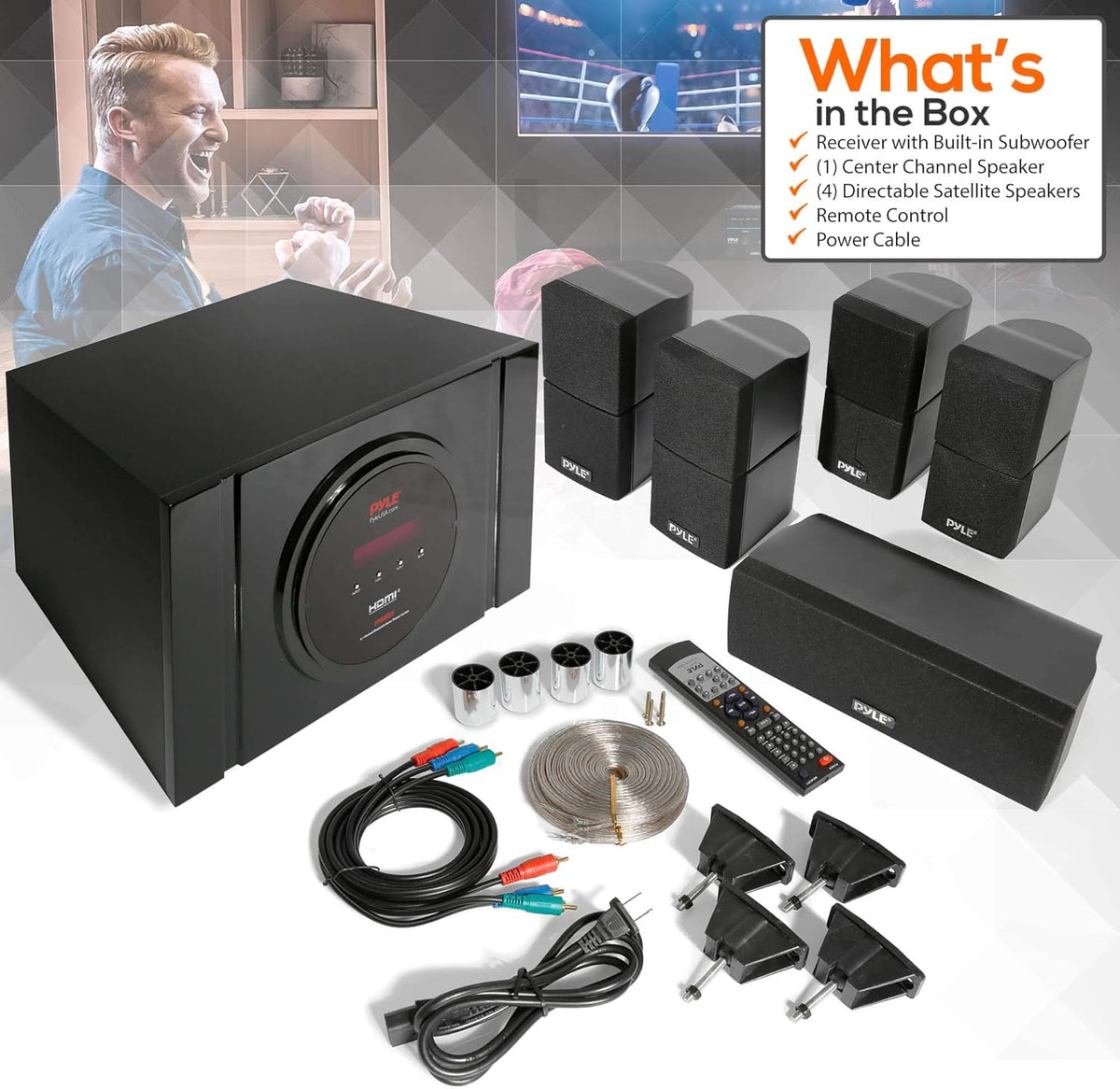5.1 Channel Bluetooth Home Theater Speaker System with Subwoofer K5801