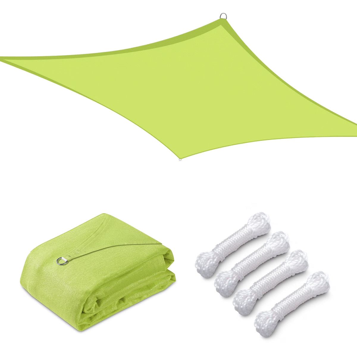 Apple Green 12x12Ft 97% UV Block Square Sun Shade Sail K941167