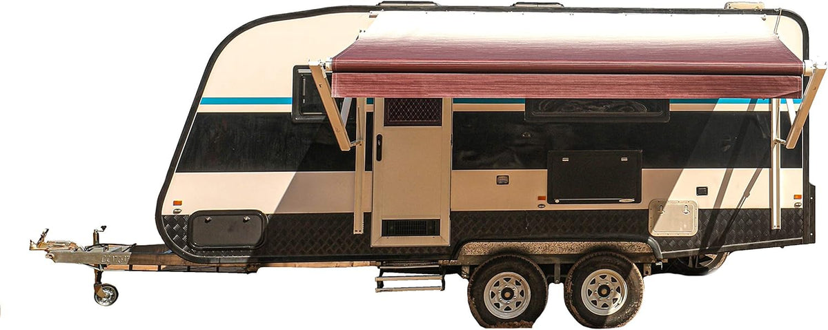 Motorized Retractable RV Awning 13x8 Ft Gray Fade D8966
