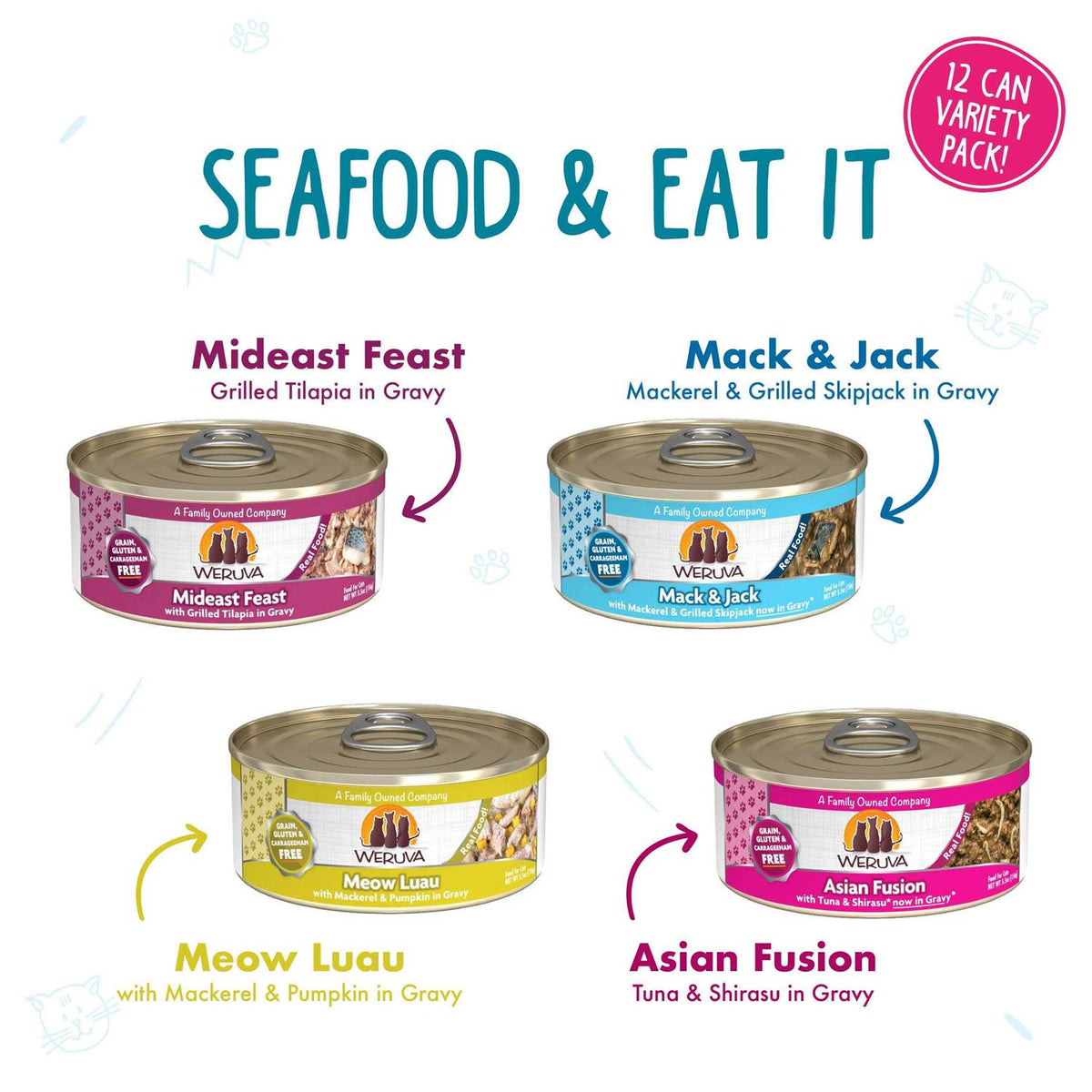 Seafood Wet Cat Food Variety Pack G3829