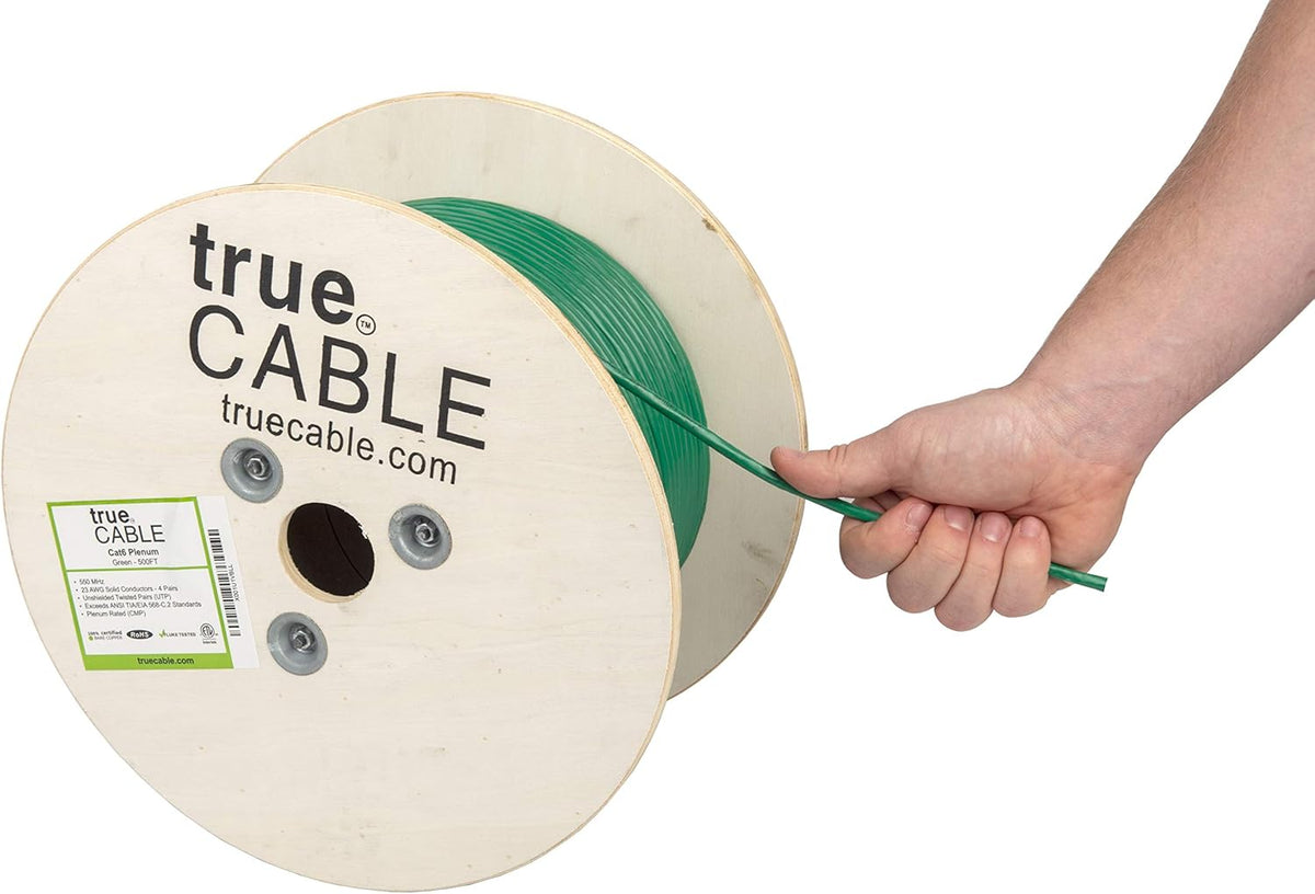 White Cat6 Plenum 500ft Bare Copper Ethernet Cable C26447