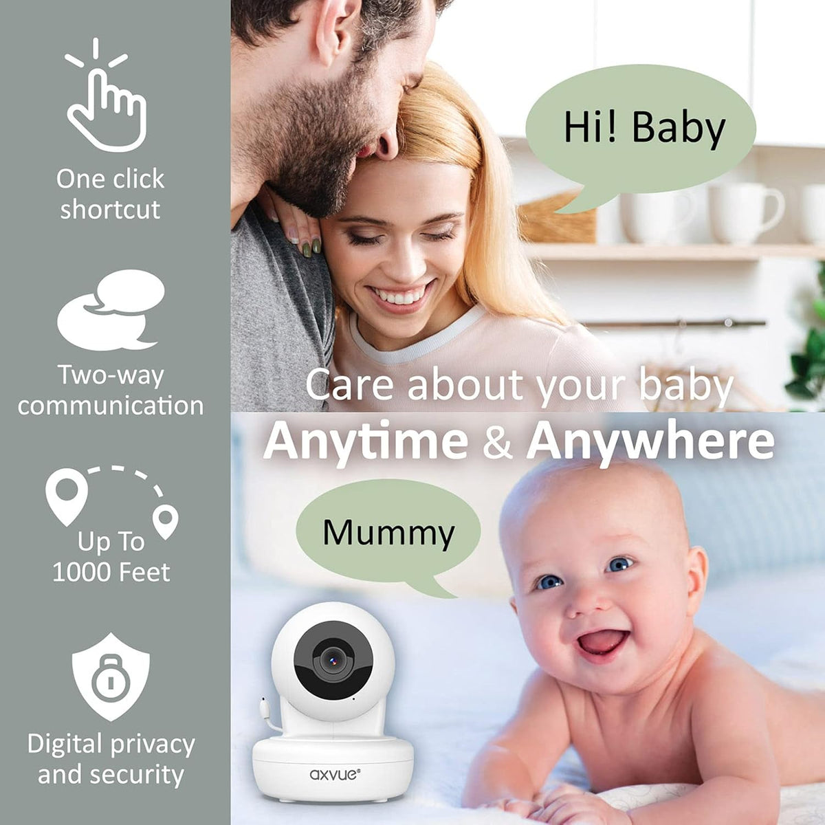 Video Baby Monitor with Pan-Tilt-Zoom Camera and 4.3 LCD Screen L697