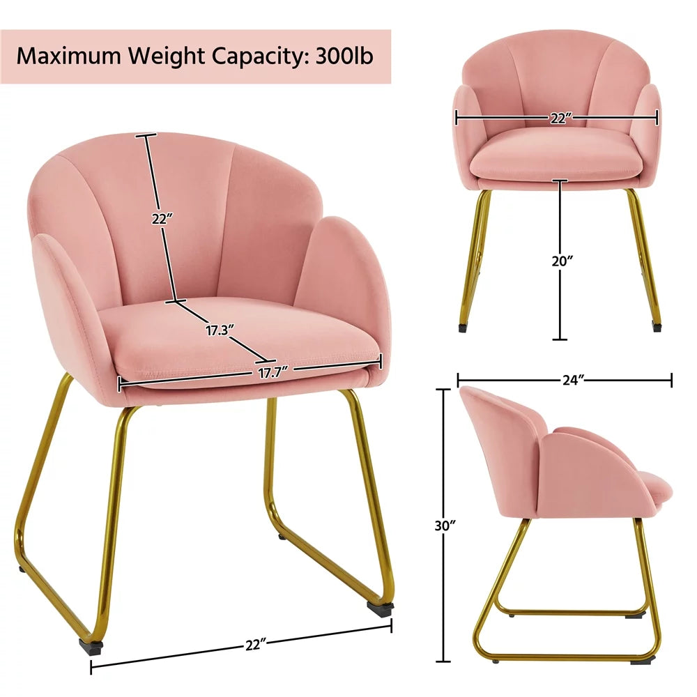 Velvet Dining Chair with Golden Metal Legs L964201