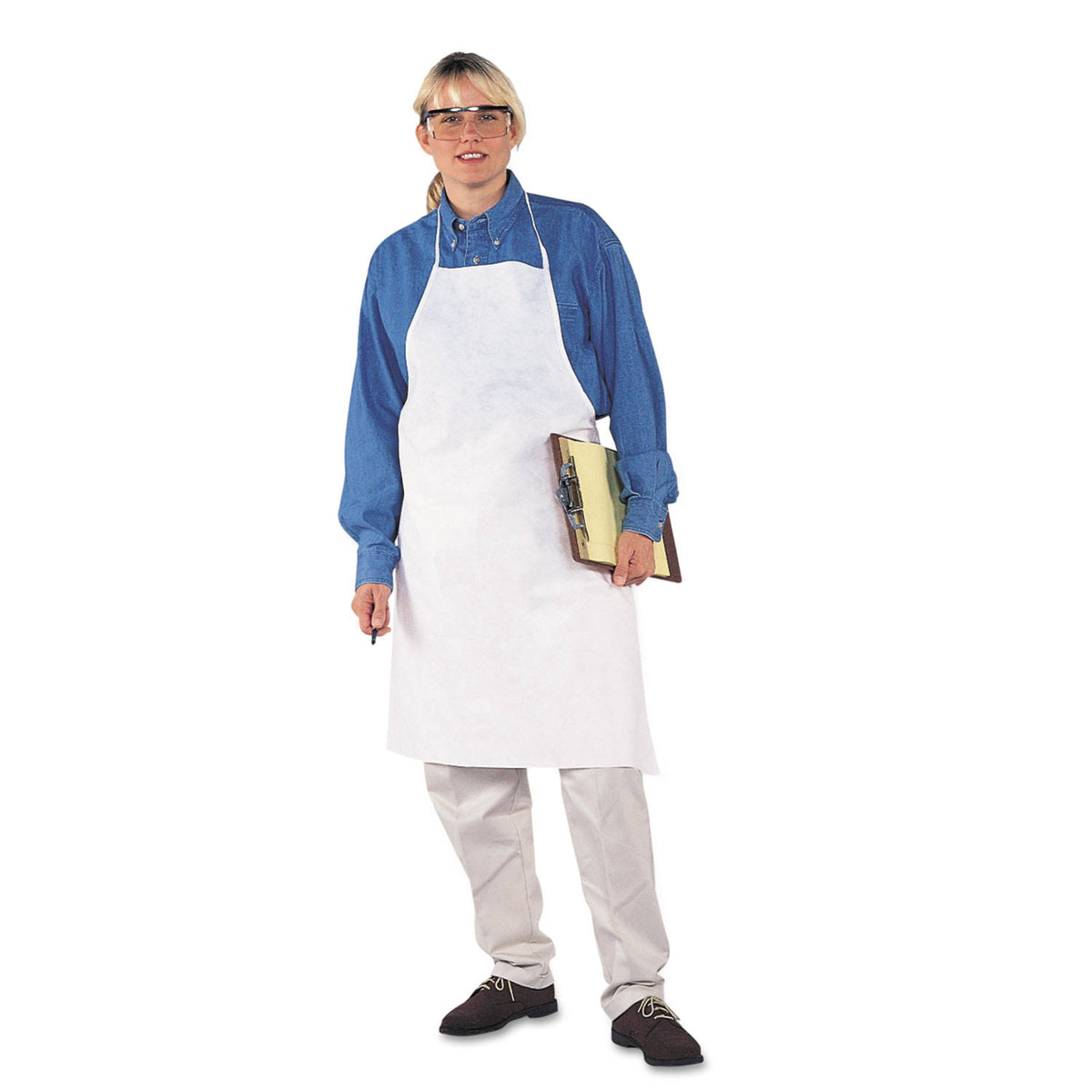 White Film Laminate Apron, 28 x 40, 100/Carton V728367