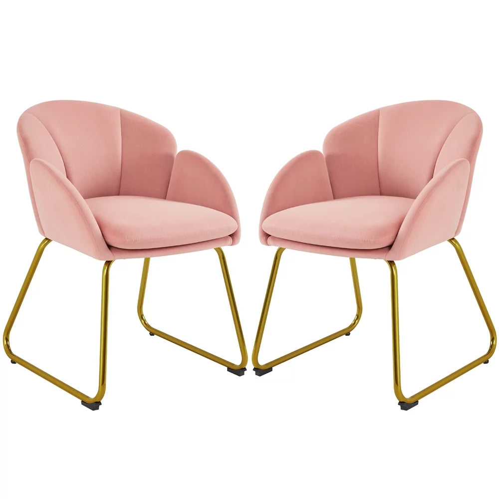 Velvet Dining Chair with Golden Metal Legs L964201