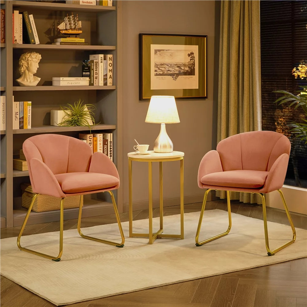 Velvet Dining Chair with Golden Metal Legs L964201