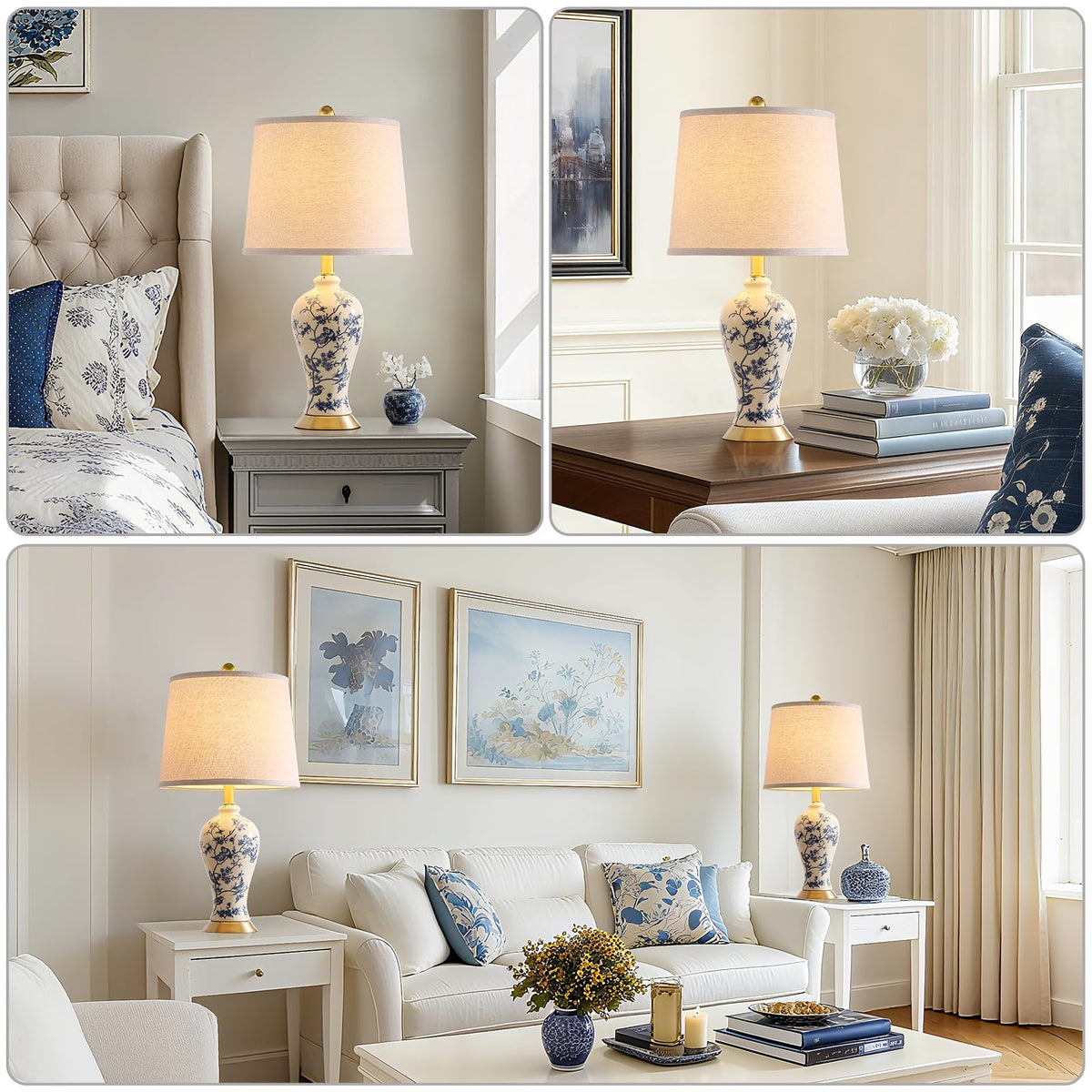 24" Ceramic Table Lamps Set of 2 C125
