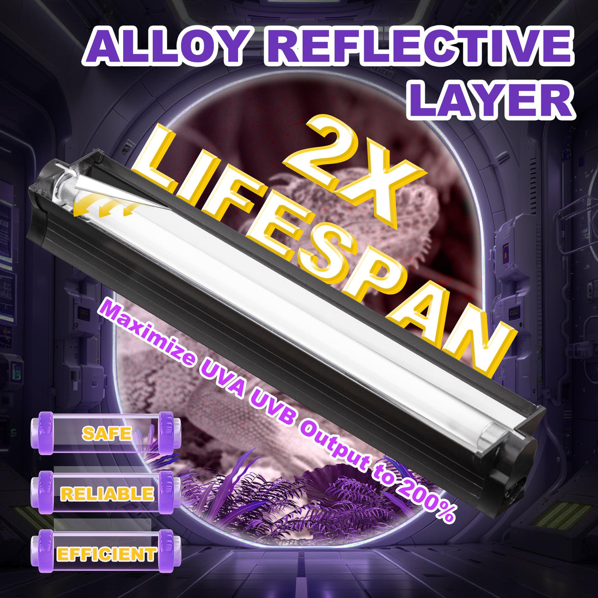 8W 5.0 UVB Reptile Light Fixture I718955