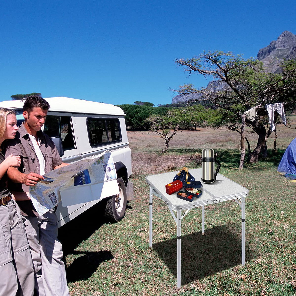 Small Square Folding Aluminum Camping Table Q74466