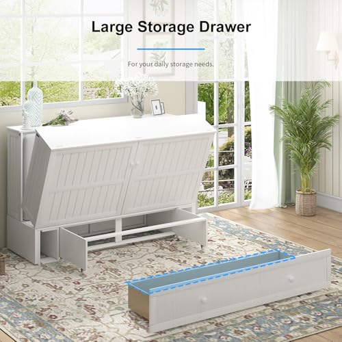 Queen Murphy Bed with Storage Drawers and Mattress F65605