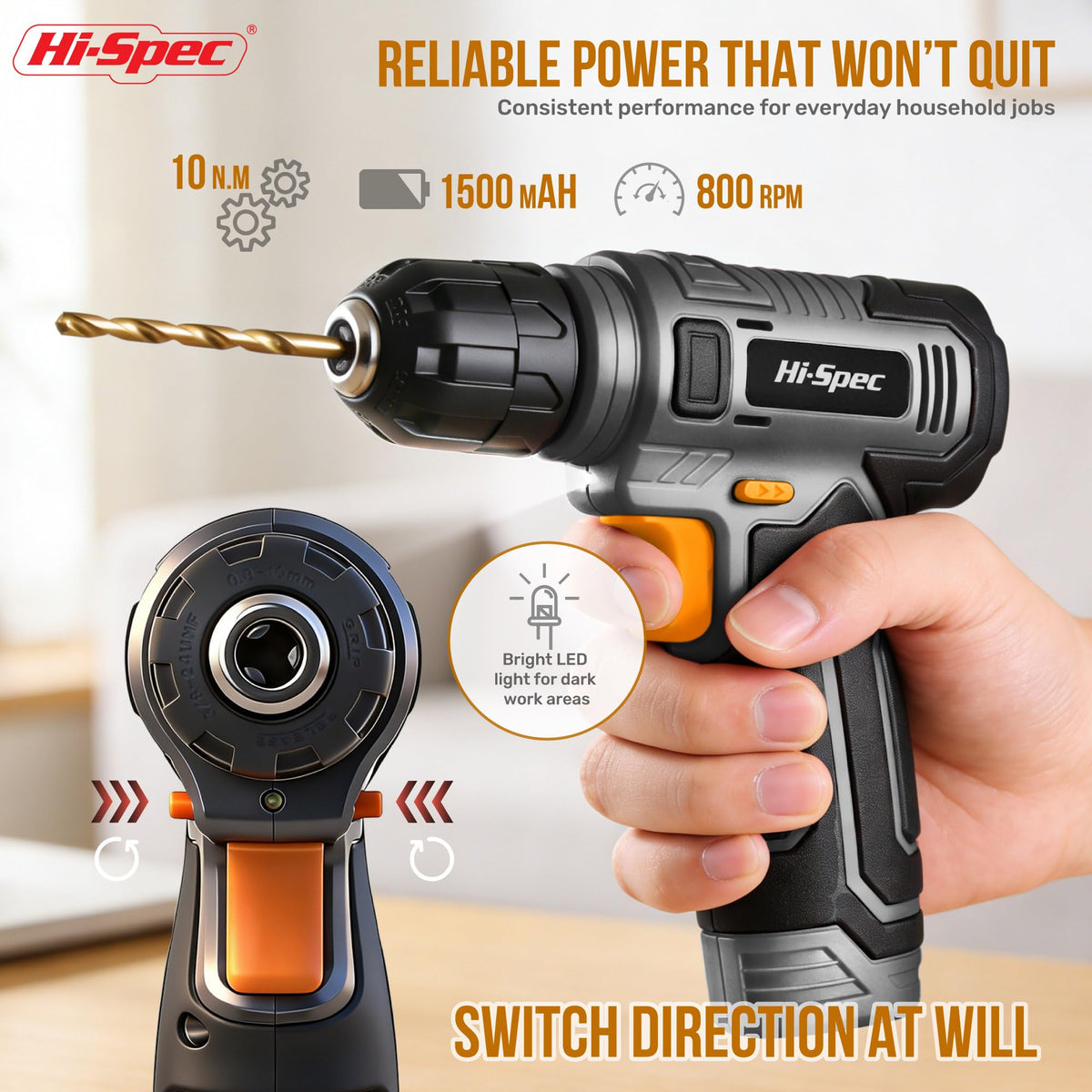 8V Cordless Drill Set & Household Tool Kit N483