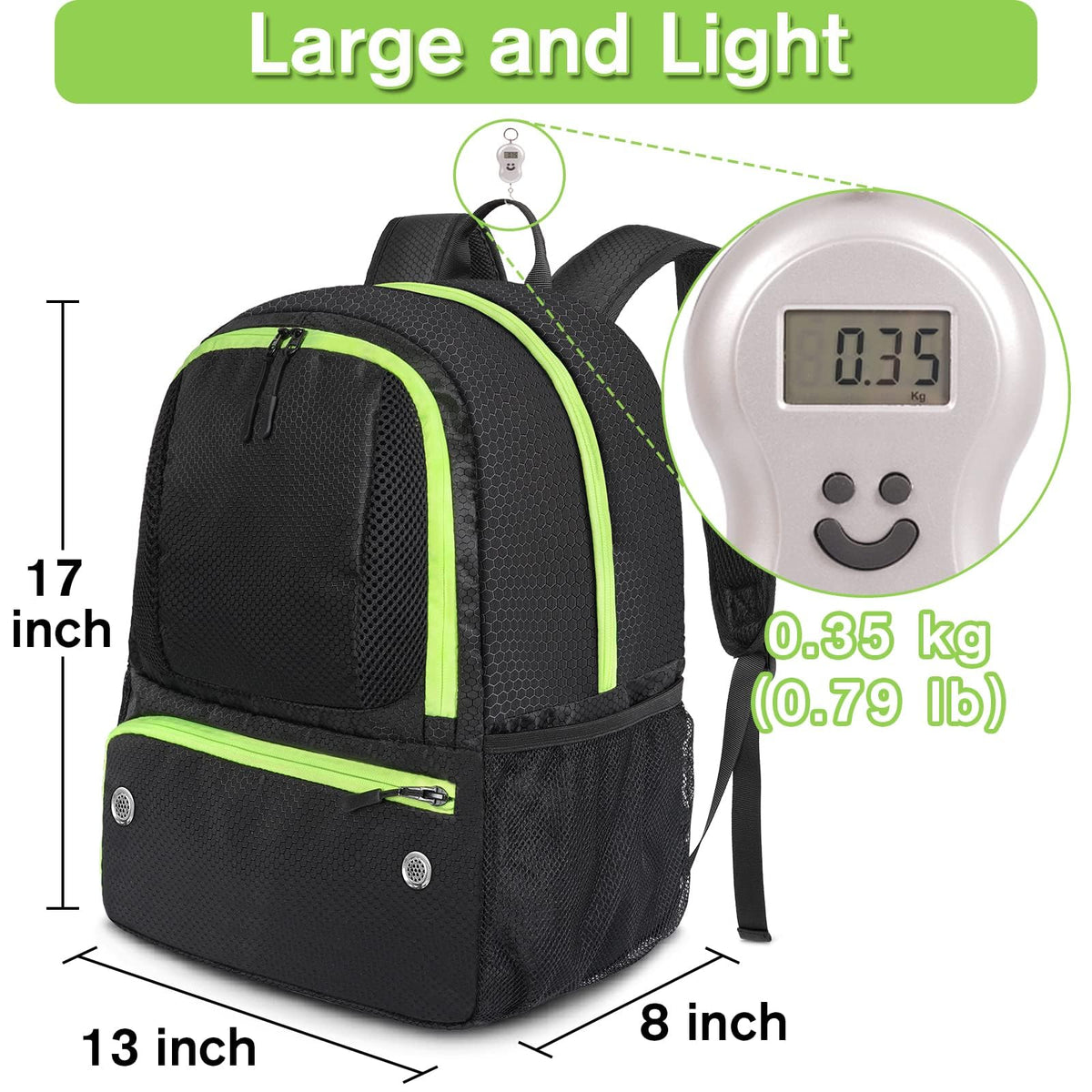 Soccer Backpack with Ball Holder and Shoe Compartment U27497