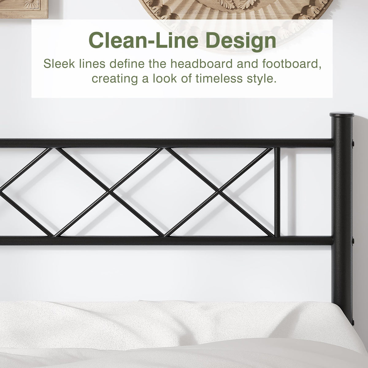 Twin Size Metal Bed Frame with Headboard I149