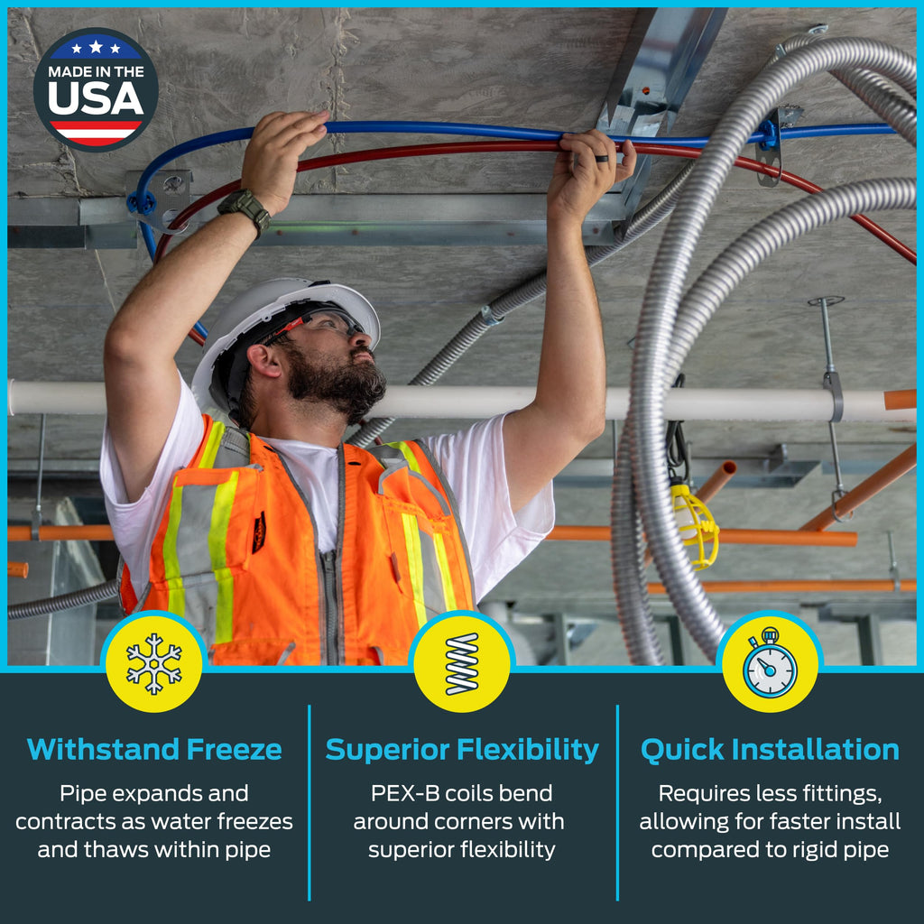 3/4 Inch x 100 Feet Blue PEX-B Pipe D104