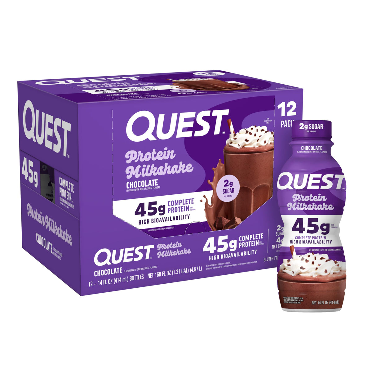 Chocolate Protein Shake, 45g Protein, 12 Count K9805
