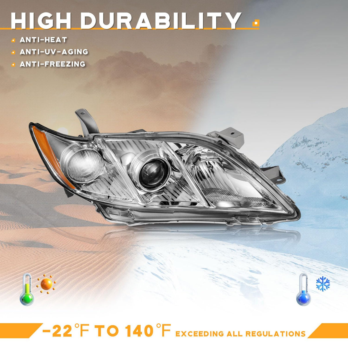 Anti-Fogging Headlights Assembly with H11 HB3 Bulbs L53312