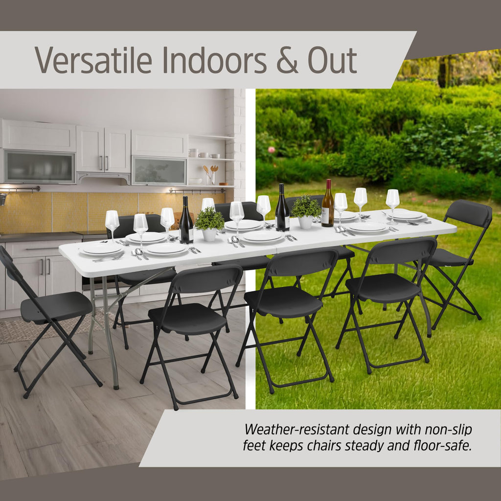 10 Pack Black Plastic Folding Chairs M683891