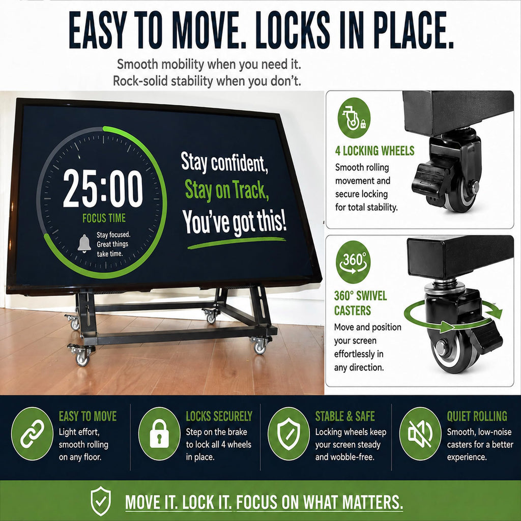 Mobile TV Stand with Wheels for 26-65 Inch TVs I3155