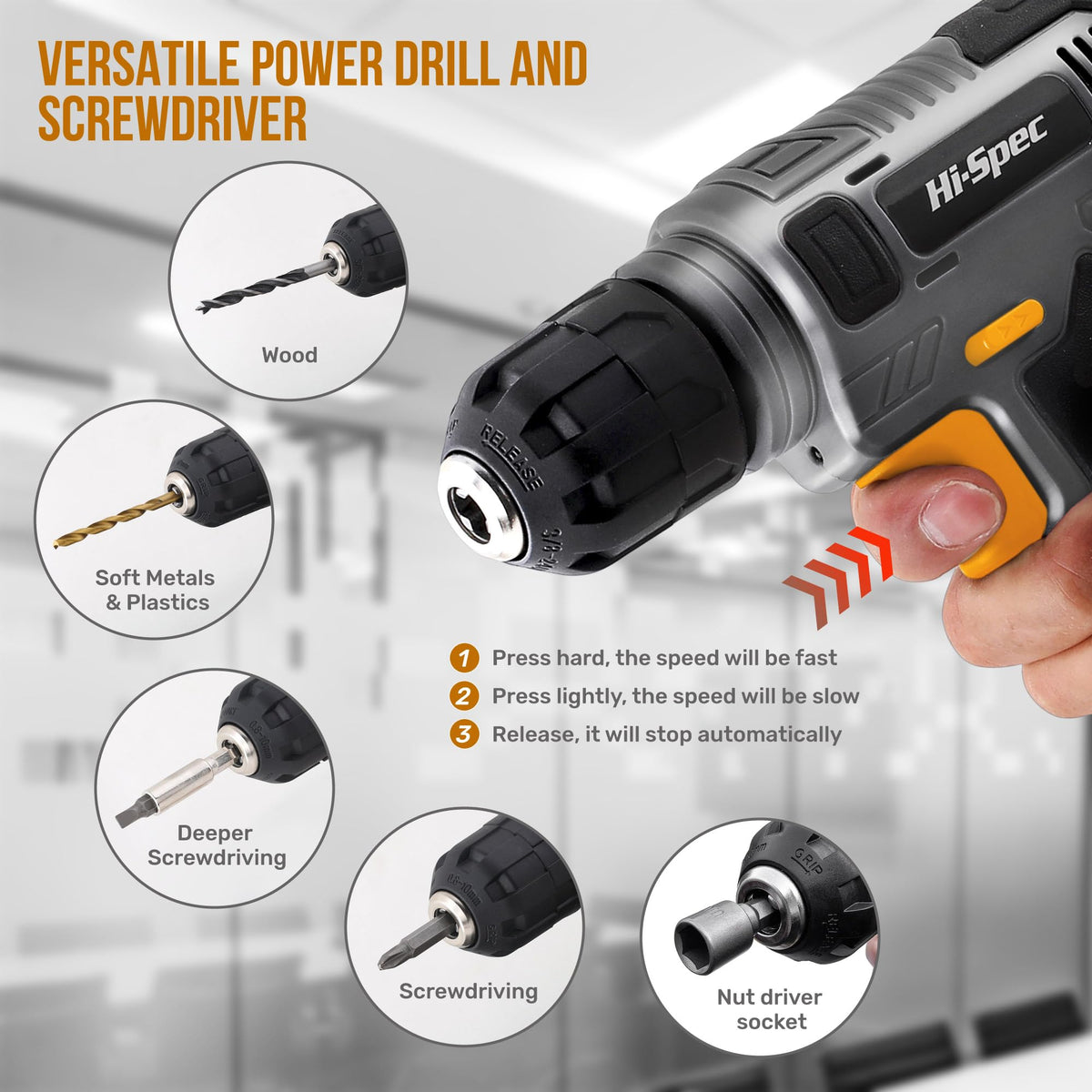 8V Cordless Drill Set & Household Tool Kit N483