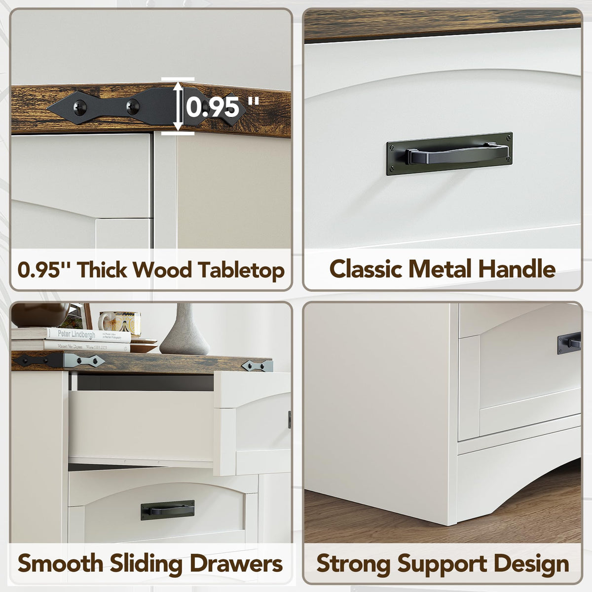 White 4 Drawer Dresser C370949